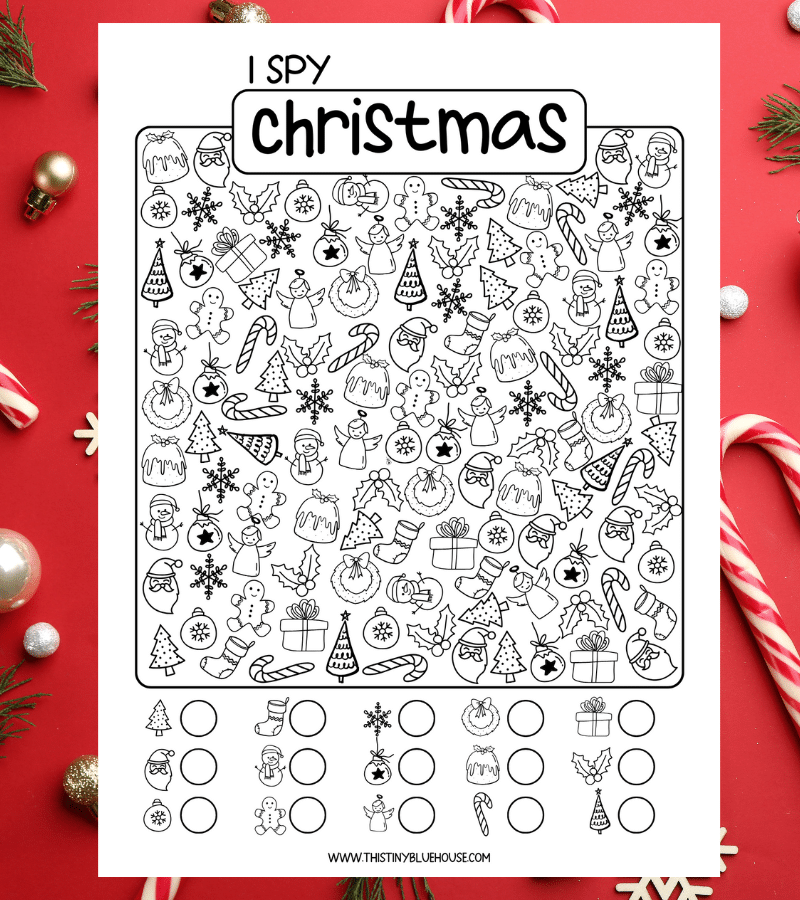 I Spy Christmas Worksheet I Spy Christmas Worksheet