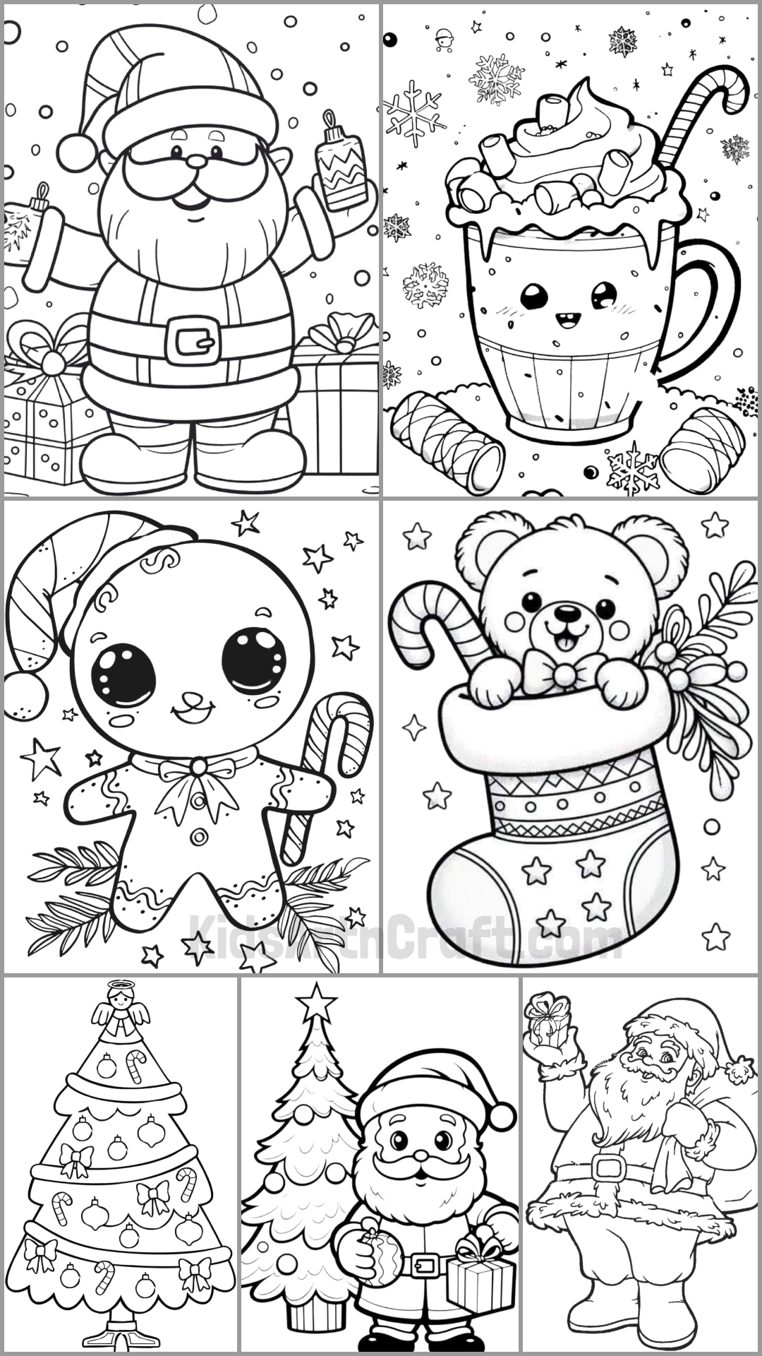 kindergarten christmas coloring worksheets