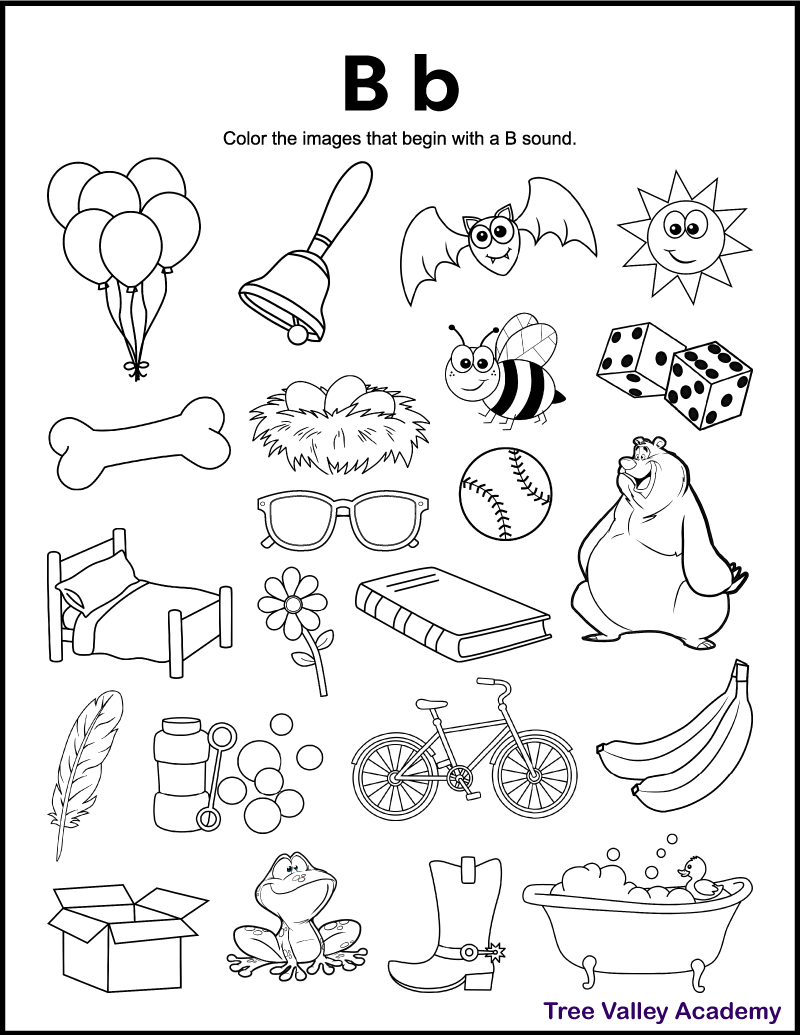 Letter B Sound Worksheets Letter B Sound Worksheets