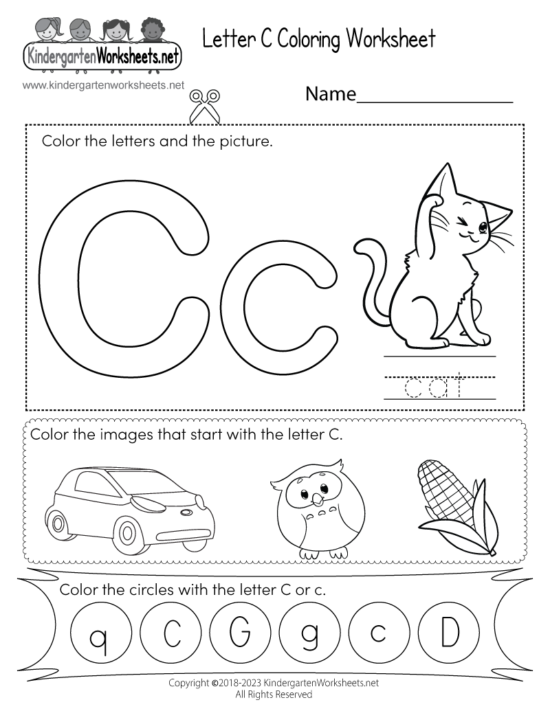 Letter C Coloring Worksheet Letter C Coloring Worksheet