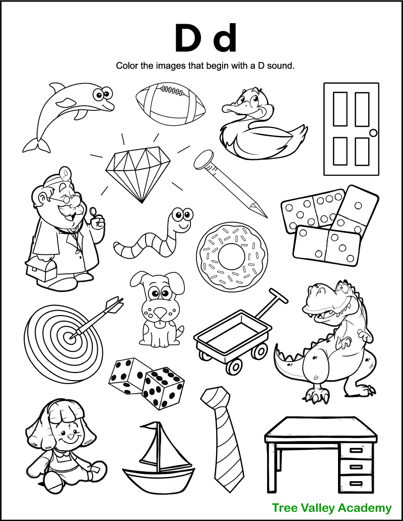 Letter D Sound Worksheets Letter D Sound Worksheets