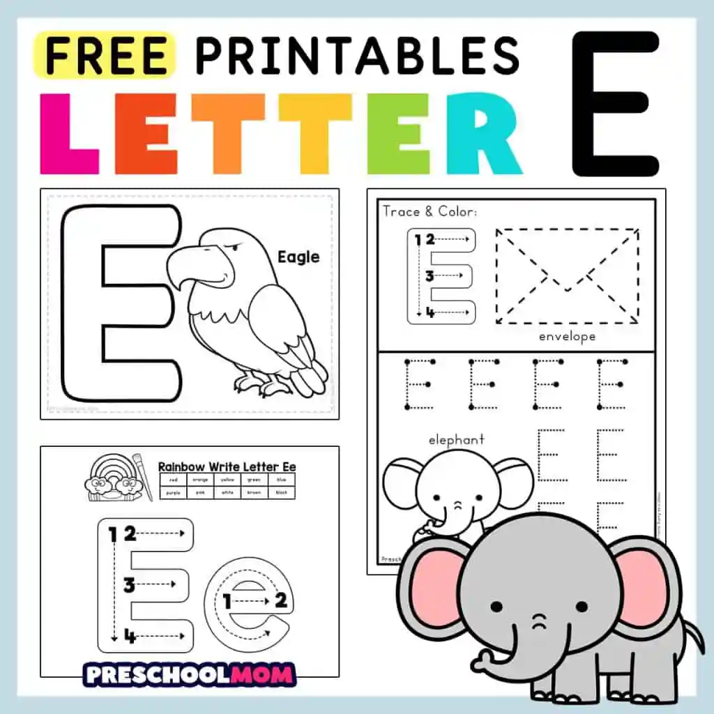 Letter E Preschool Printables