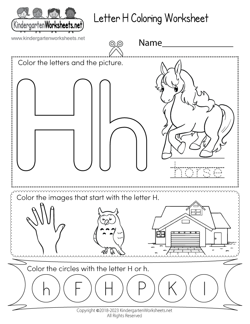Letter H Coloring Worksheet Letter H Coloring Worksheet