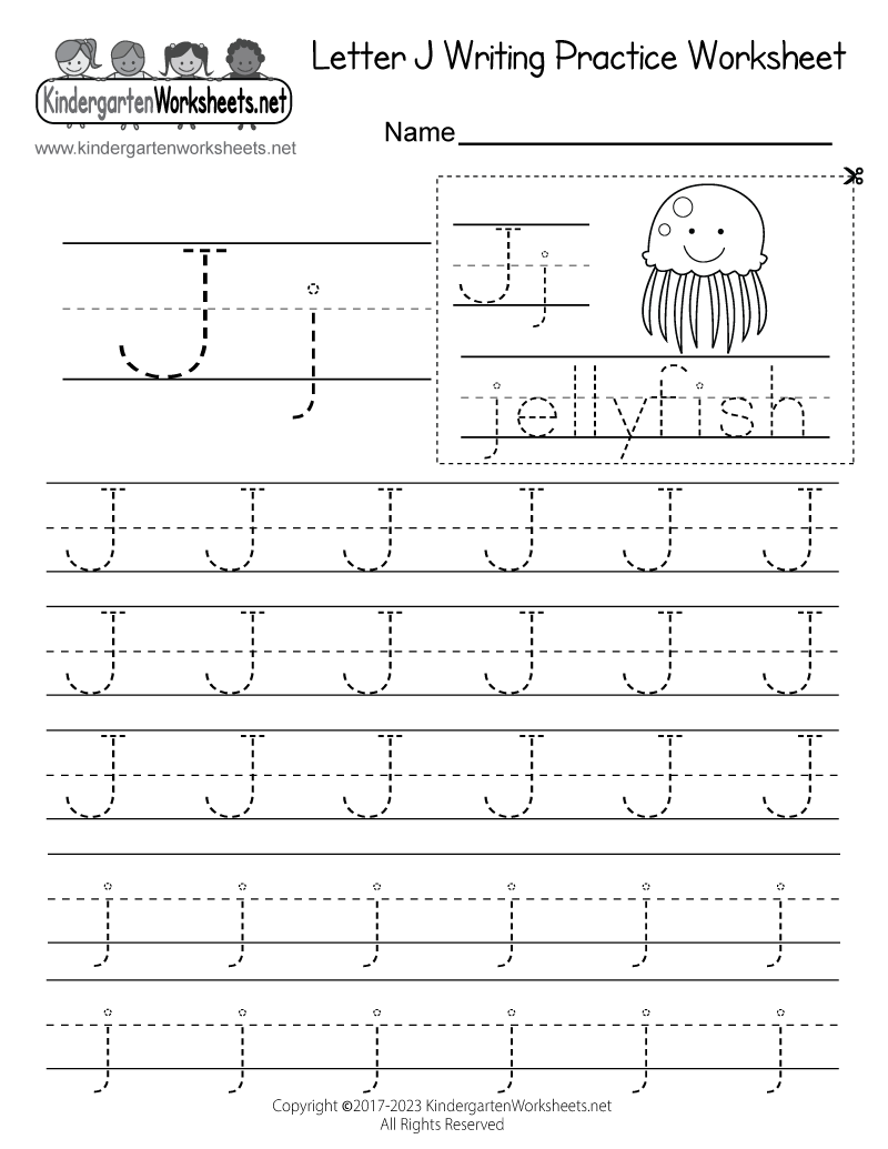Letter J Writing Practice Worksheet Printable Letter J Writing Practice Worksheet Printable