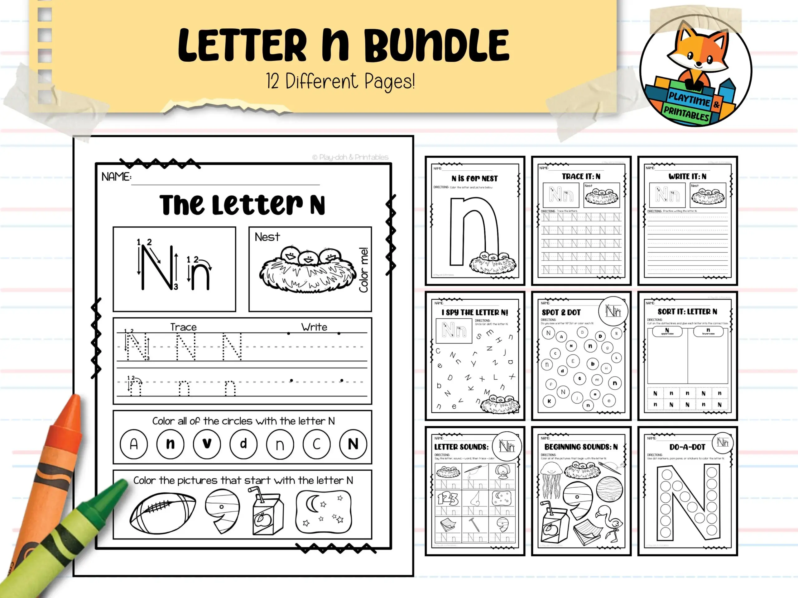 Letter N Alphabet Worksheet Bundle 24 Letter N Alphabet Worksheet Bundle 24