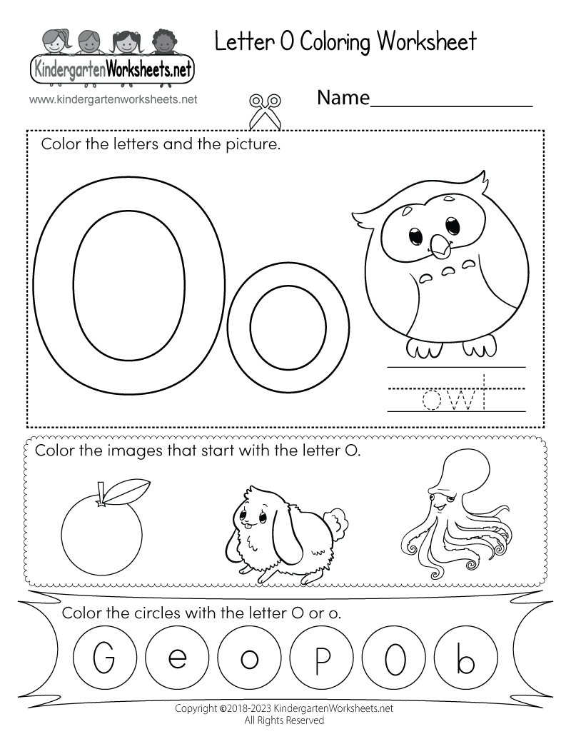 Letter O Coloring Worksheet Letter O Coloring Worksheet