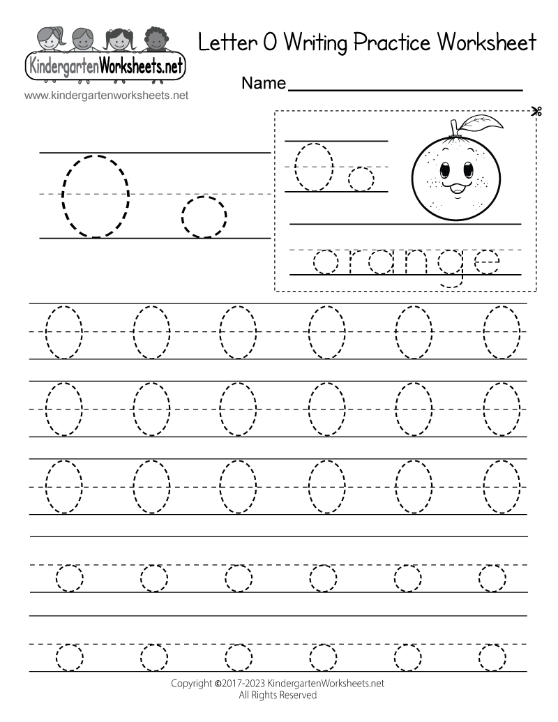 Letter O Writing Practice Worksheet Printable