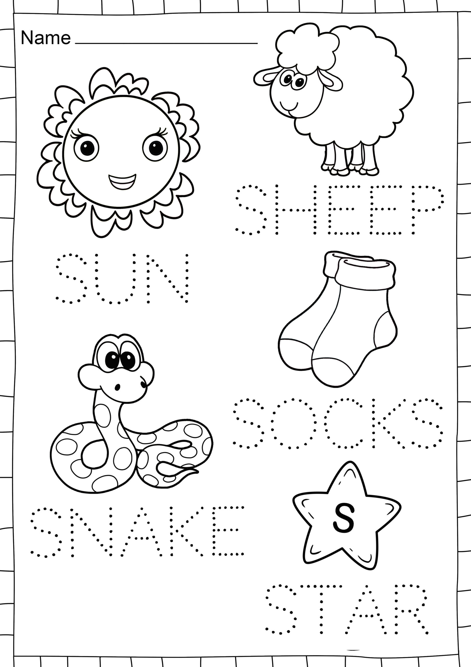 Letter S Free Worksheets