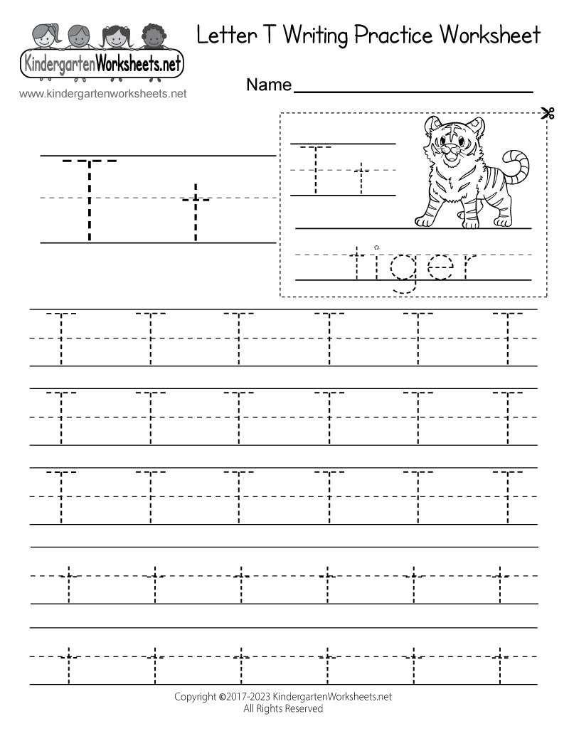 Letter T Writing Practice Worksheet Printable Letter T Writing Practice Worksheet Printable