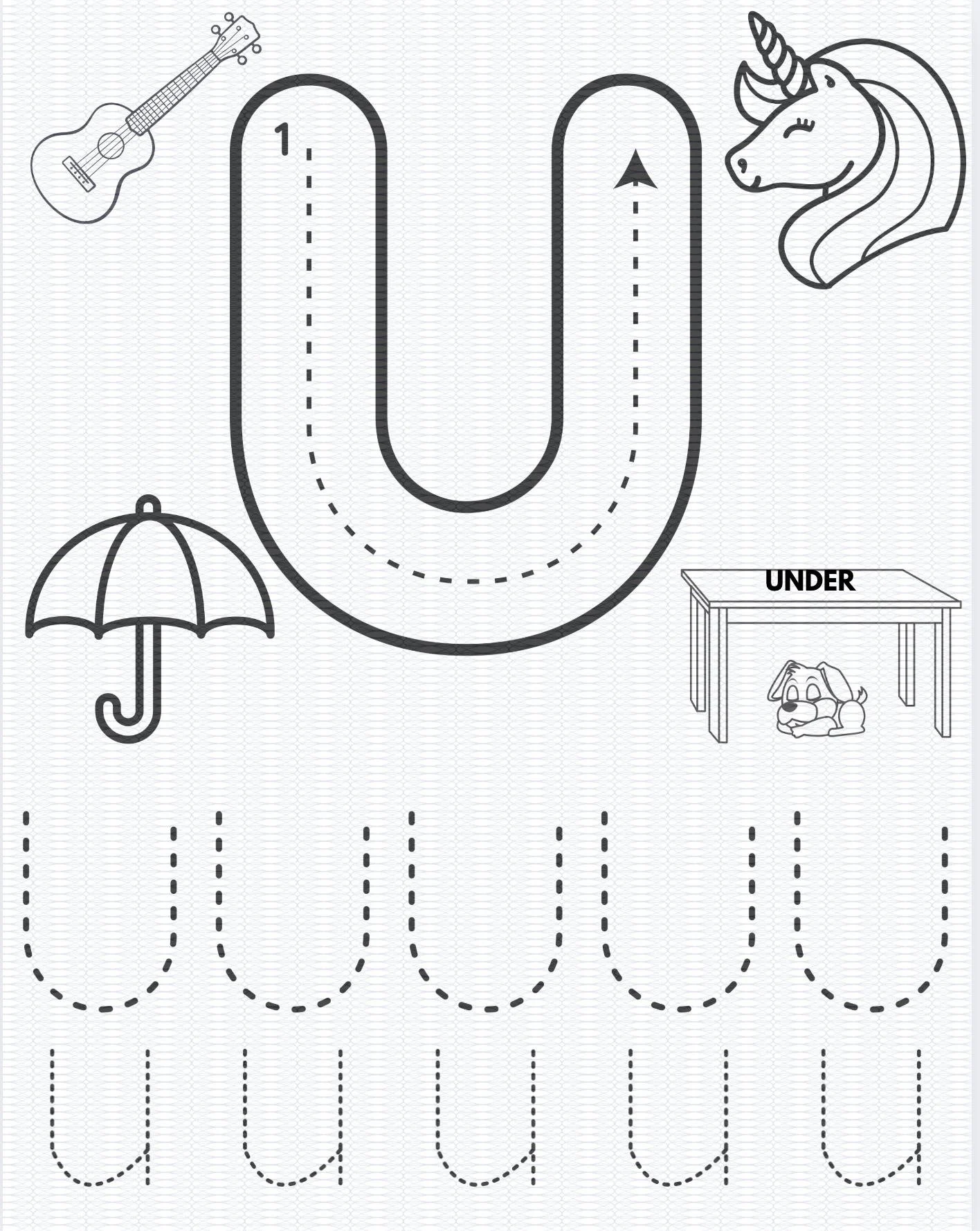 Letter U Worksheet Digital Print And