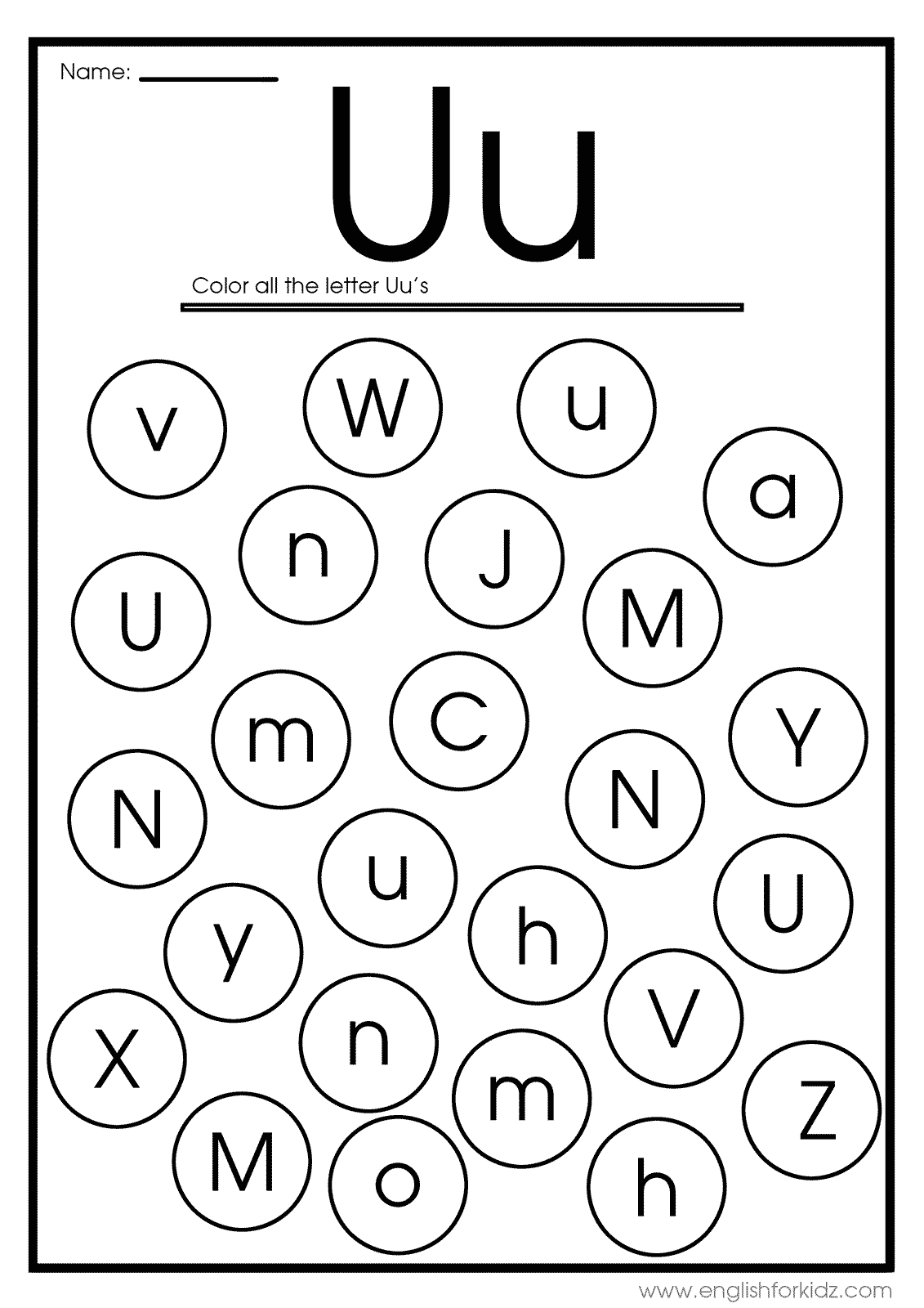 Letter U Worksheets Flashcards Coloring