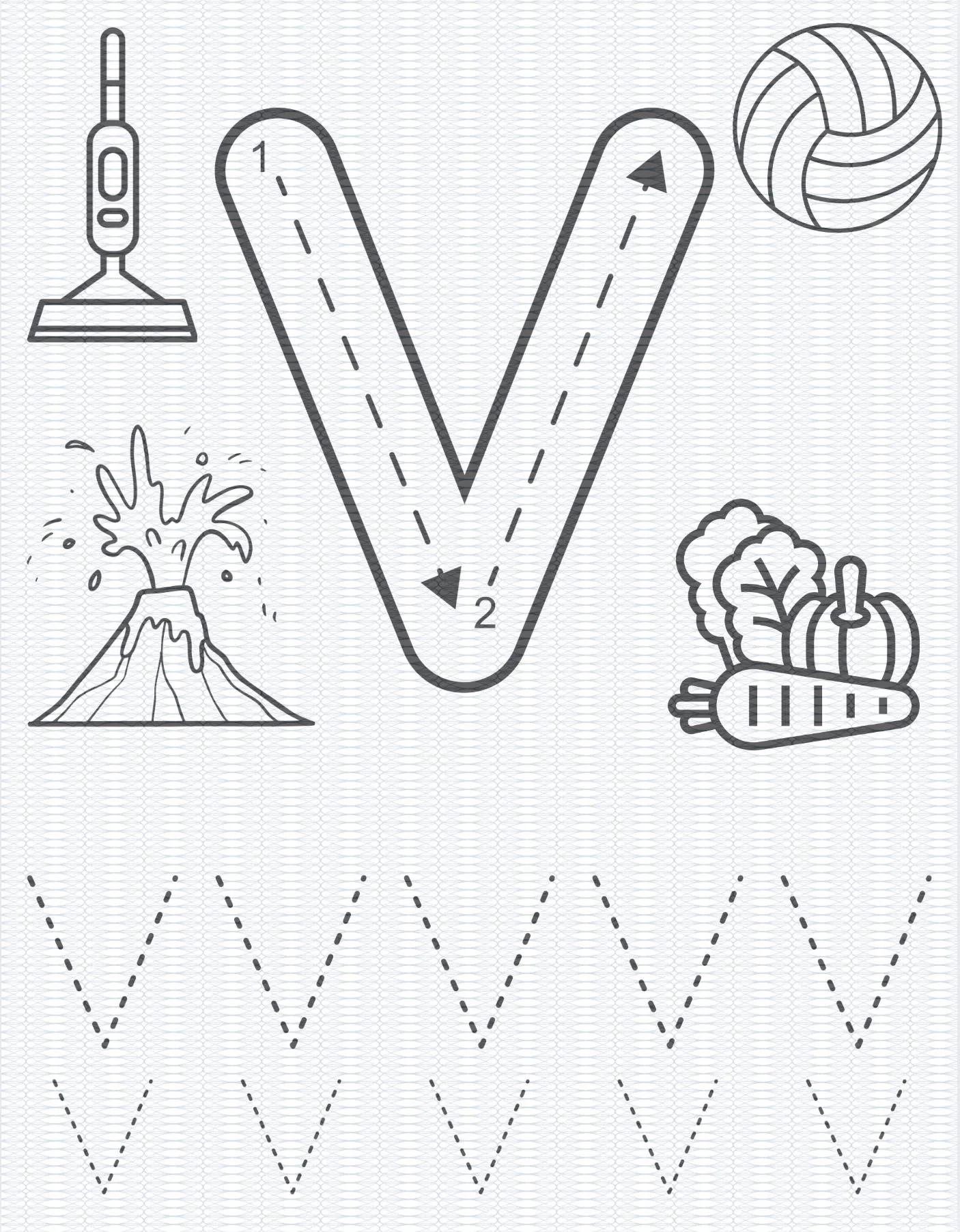 Letter V Worksheet Digital Print And Letter V Worksheet Digital Print And