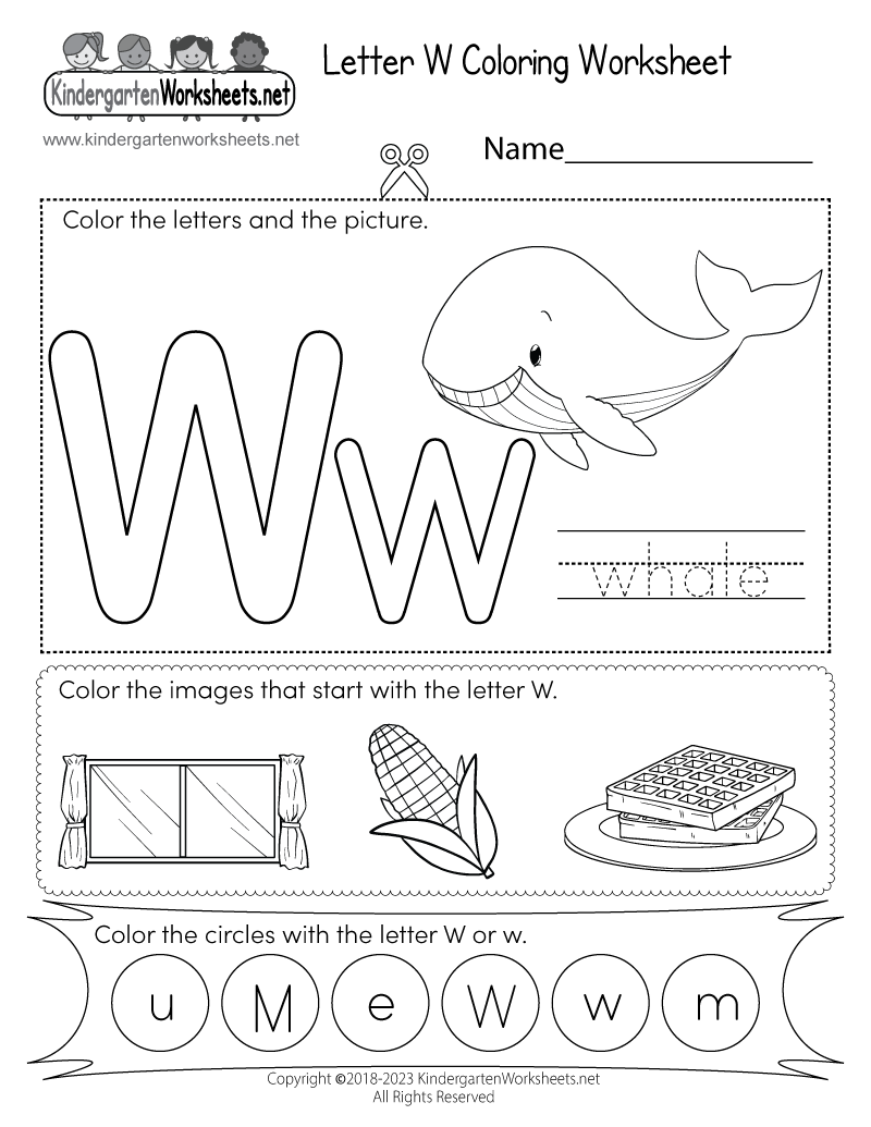Letter W Coloring Worksheet Printable Letter W Coloring Worksheet Printable