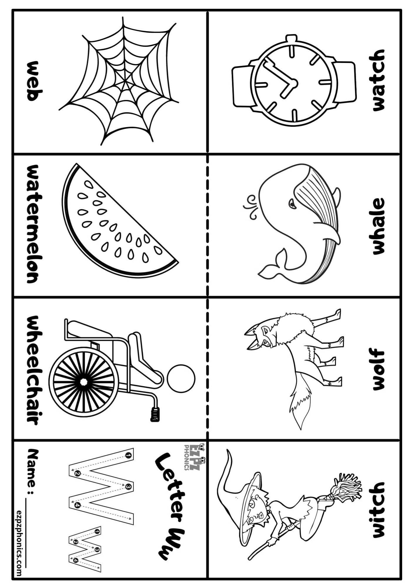 Letter W Mini Coloring Book Free Printable Pdf Letter W Mini Coloring Book Free Printable Pdf