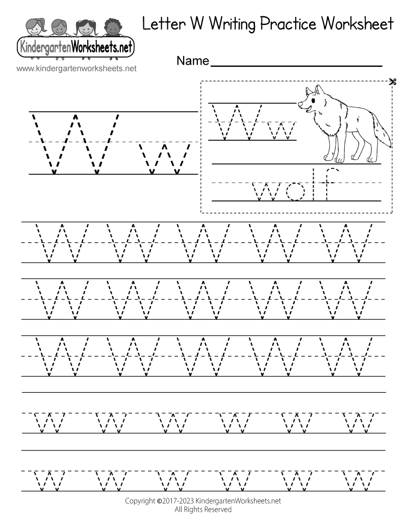 Letter W Writing Practice Worksheet Printable Letter W Writing Practice Worksheet Printable