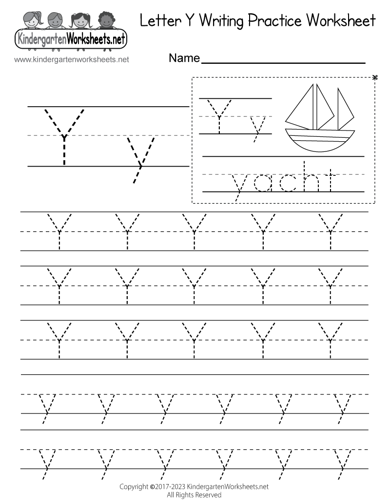Letter Y Writing Practice Worksheet Printable Letter Y Writing Practice Worksheet Printable