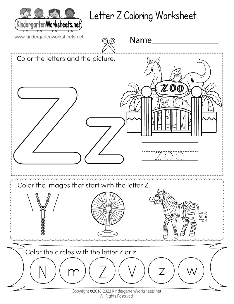 Letter Z Coloring Worksheet Letter Z Coloring Worksheet