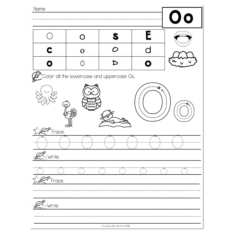 Lucky To Learn Phonics Alphabet Letter O Worksheet Lucky To Learn Phonics Alphabet Letter O Worksheet