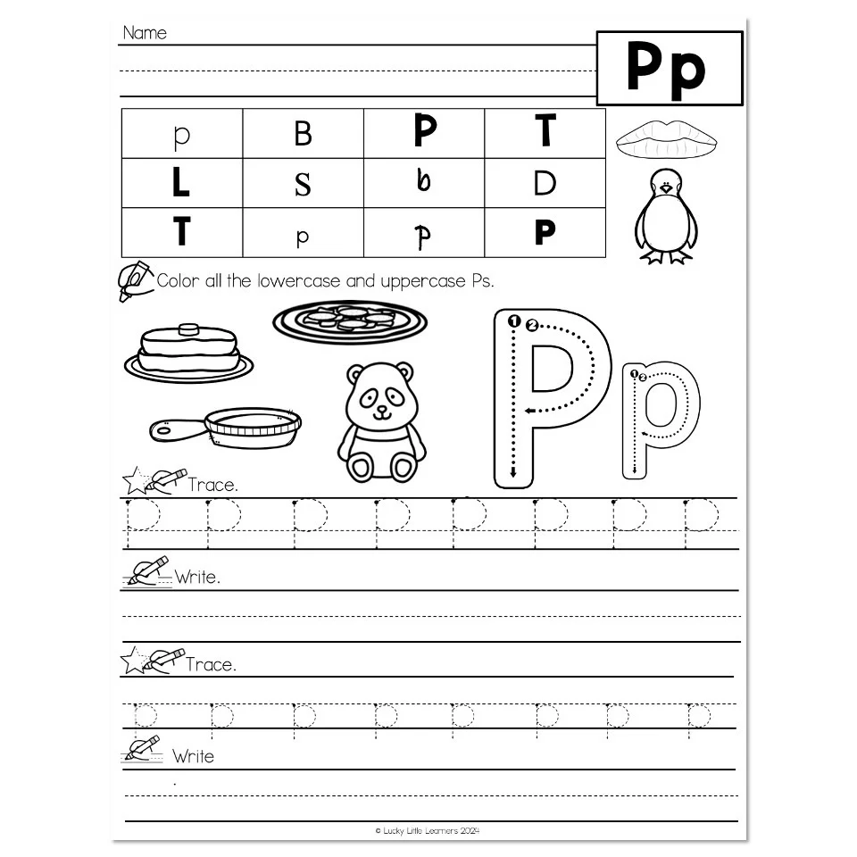 Lucky To Learn Phonics Alphabet Letter P Worksheet Lucky To Learn Phonics Alphabet Letter P Worksheet