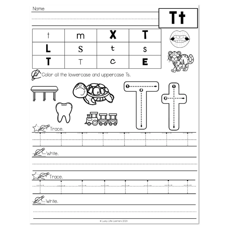 Lucky To Learn Phonics Alphabet Letter T Worksheet Lucky To Learn Phonics Alphabet Letter T Worksheet