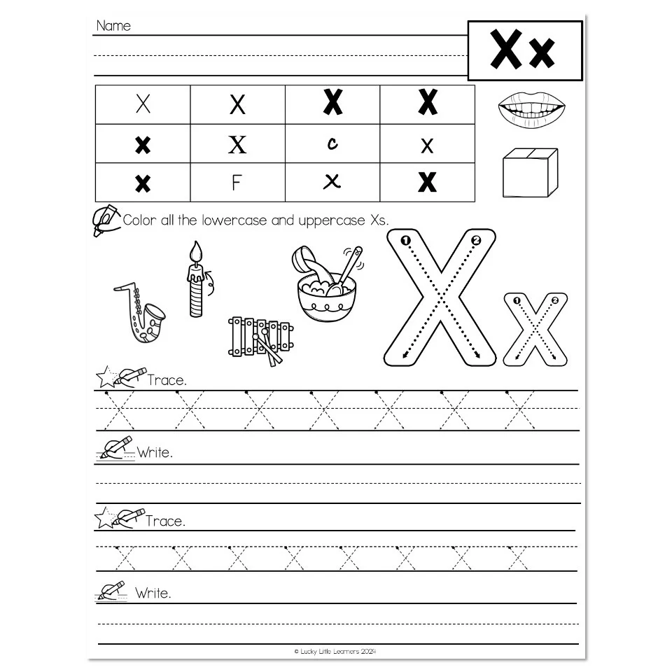 letter x worksheets letter x worksheets
