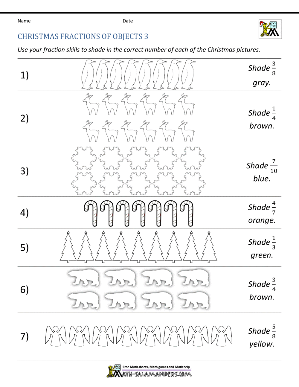 christmas 4th grade worksheets