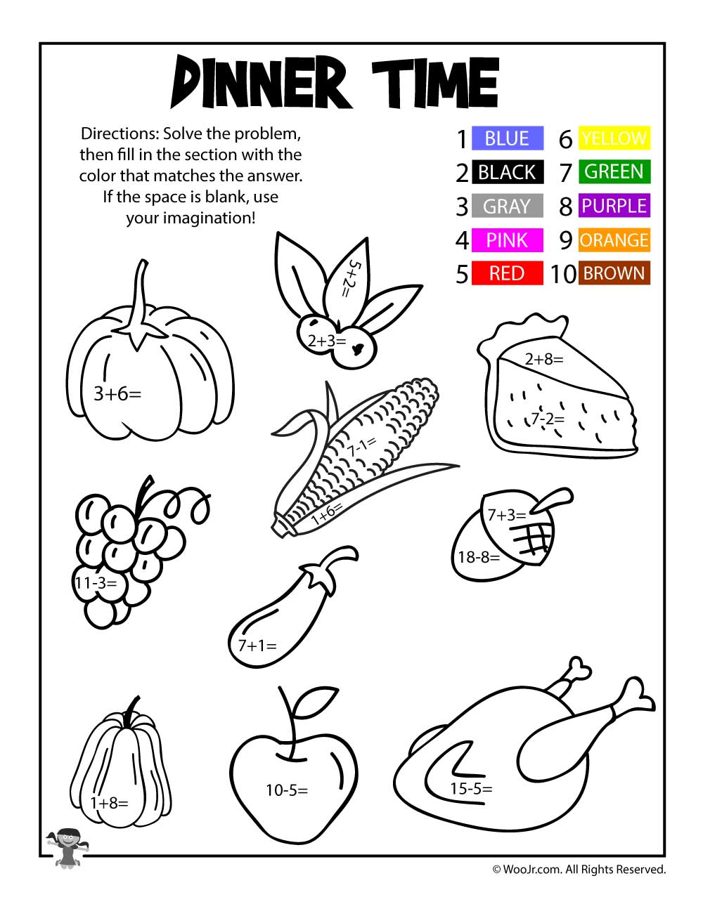 Mayflower Math Coloring Worksheet