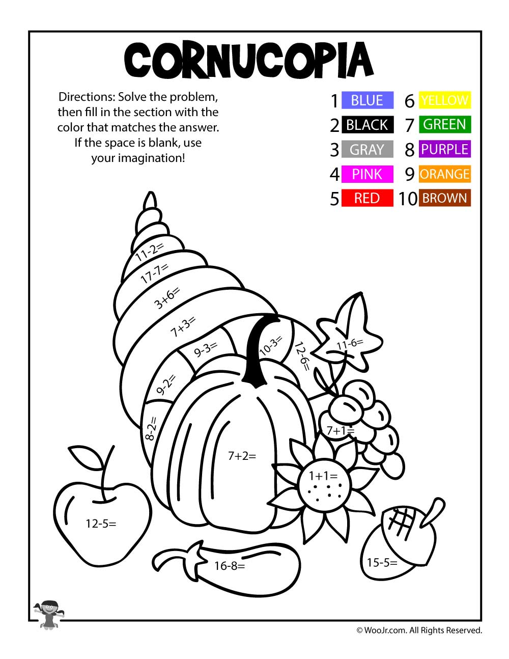 Mayflower Math Coloring Worksheet