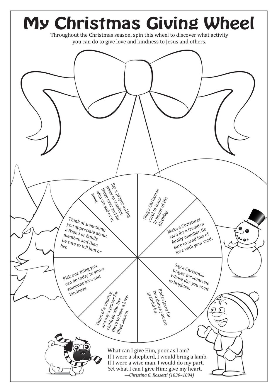 My Christmas Giving Wheel My Christmas Giving Wheel