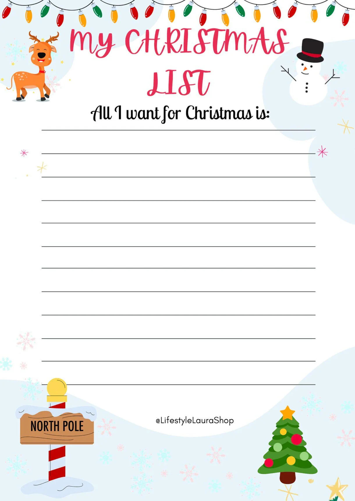 My Christmas List Cute Printable
