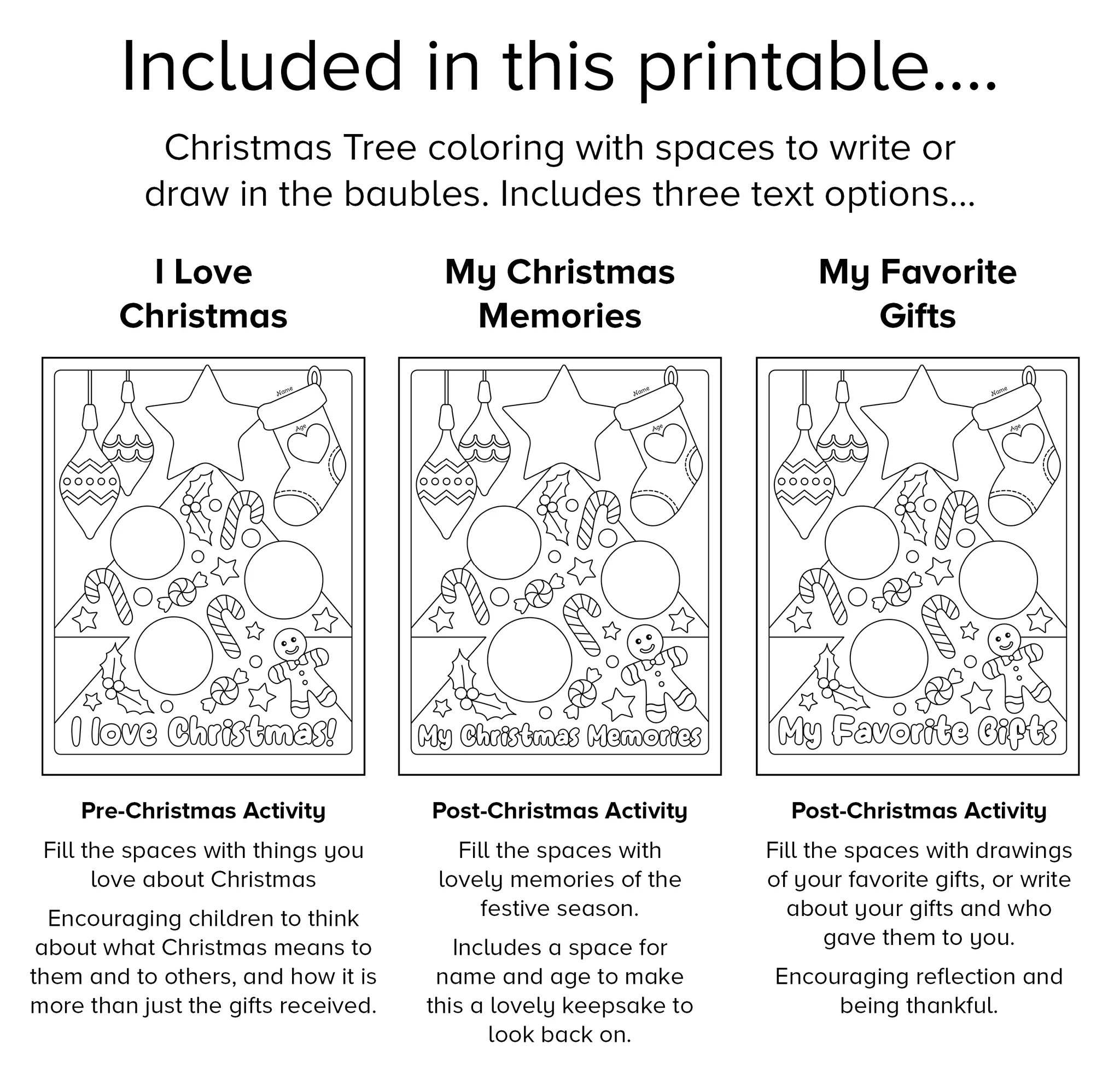 My Christmas Memories Printable