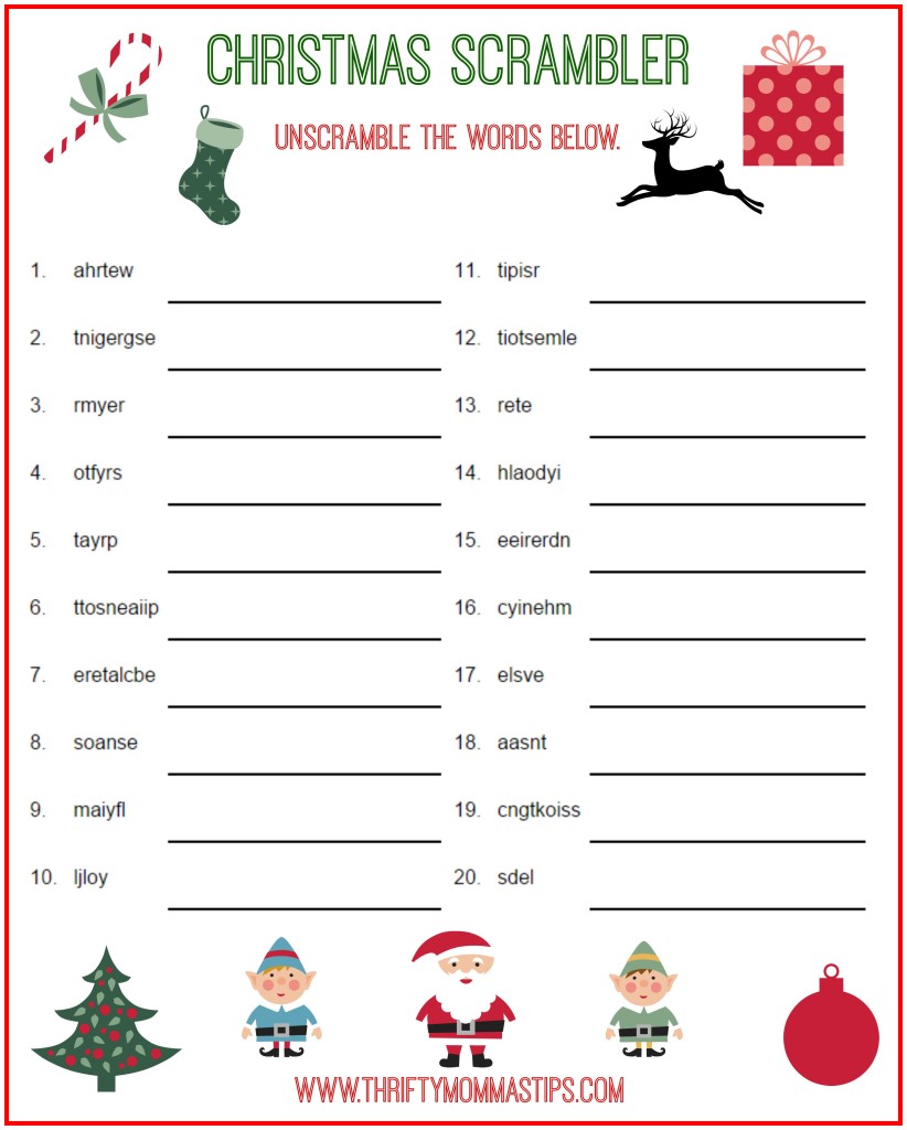 My Christmas Scrambler Answers Followup For Free Printable