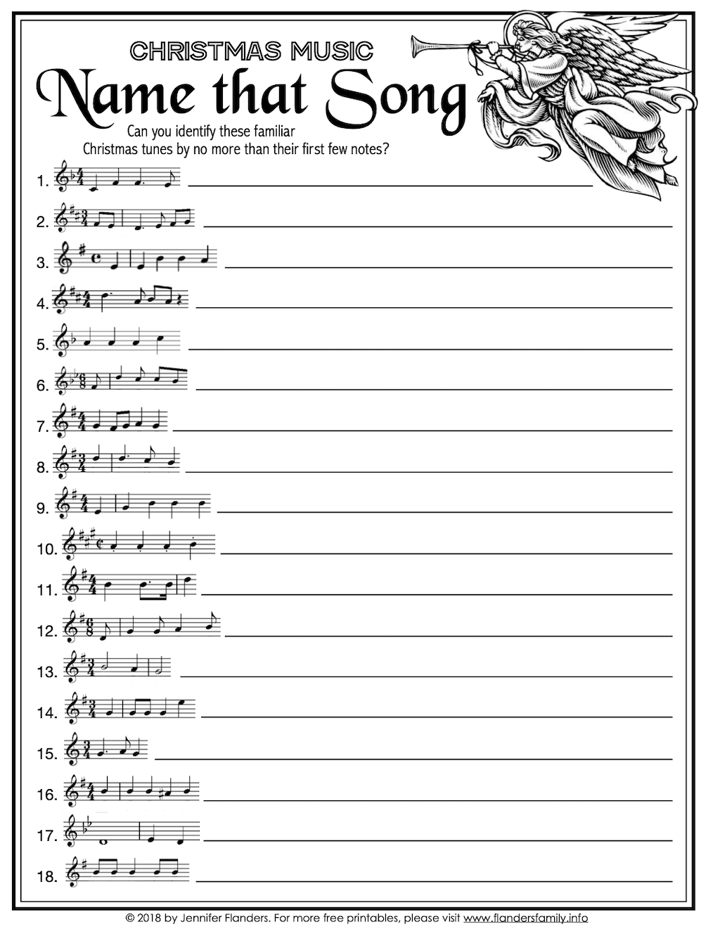 Name That Song Free Printable Christmas Game