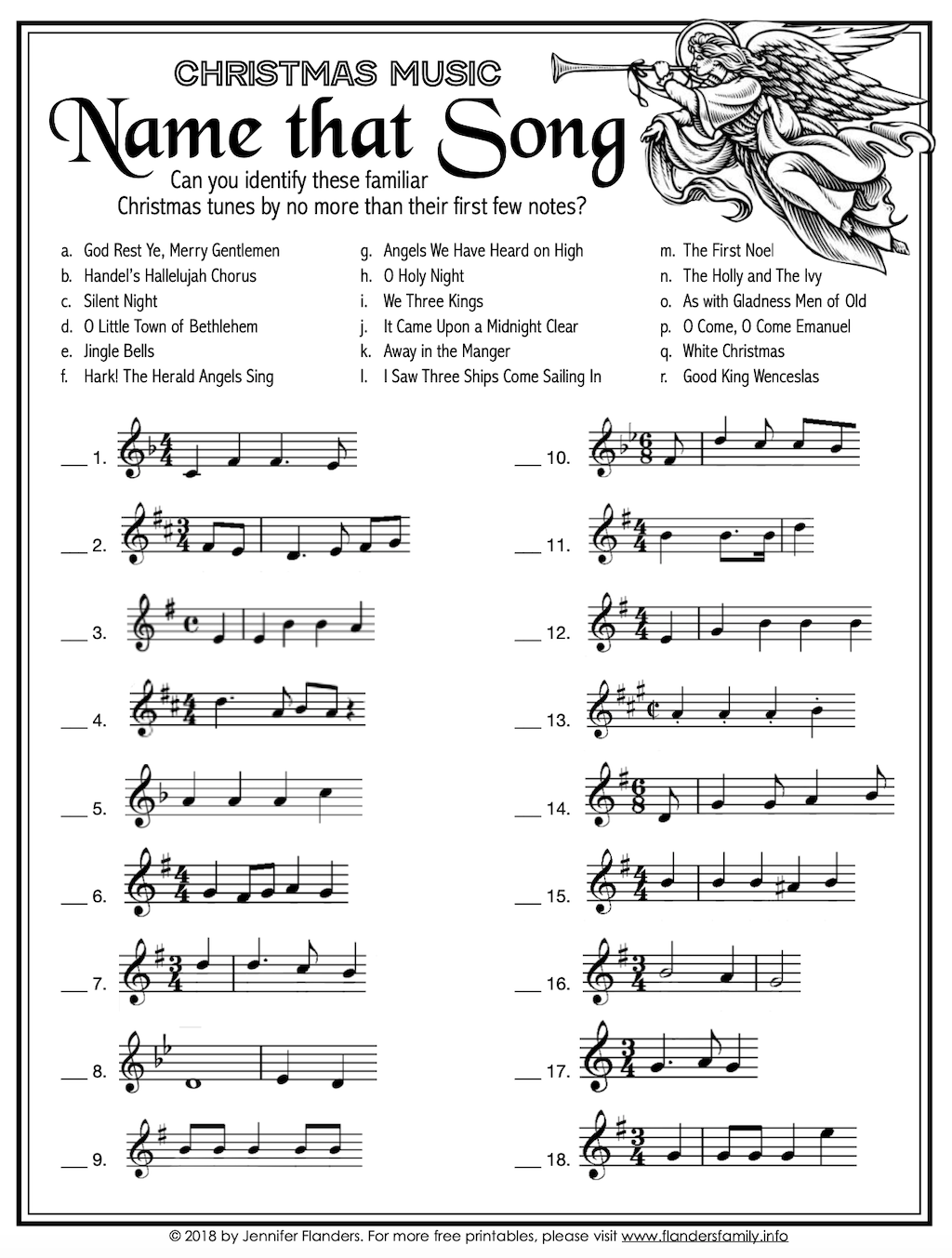 Name That Song Free Printable Christmas Game