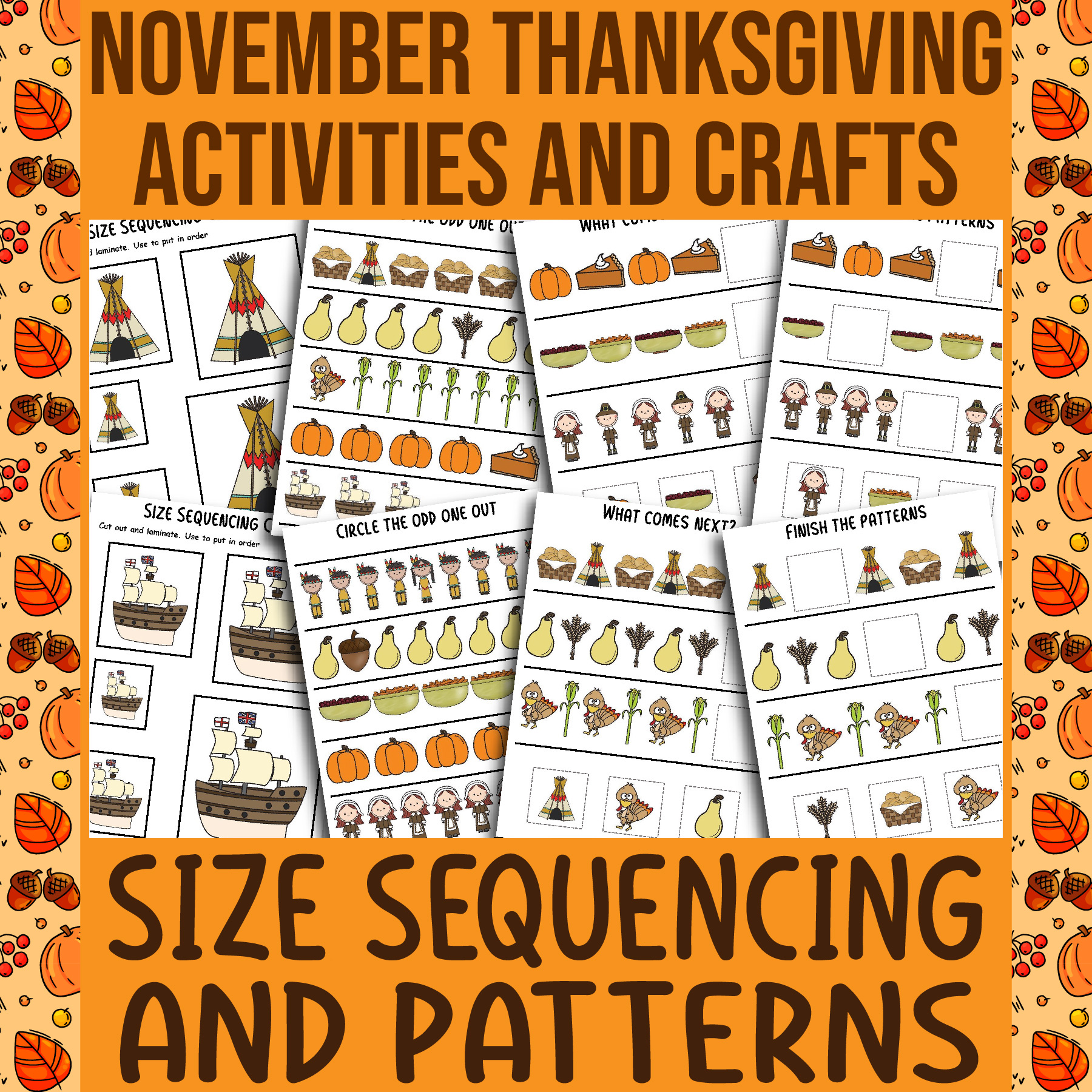 thanksgiving sequencing worksheet thanksgiving sequencing worksheet