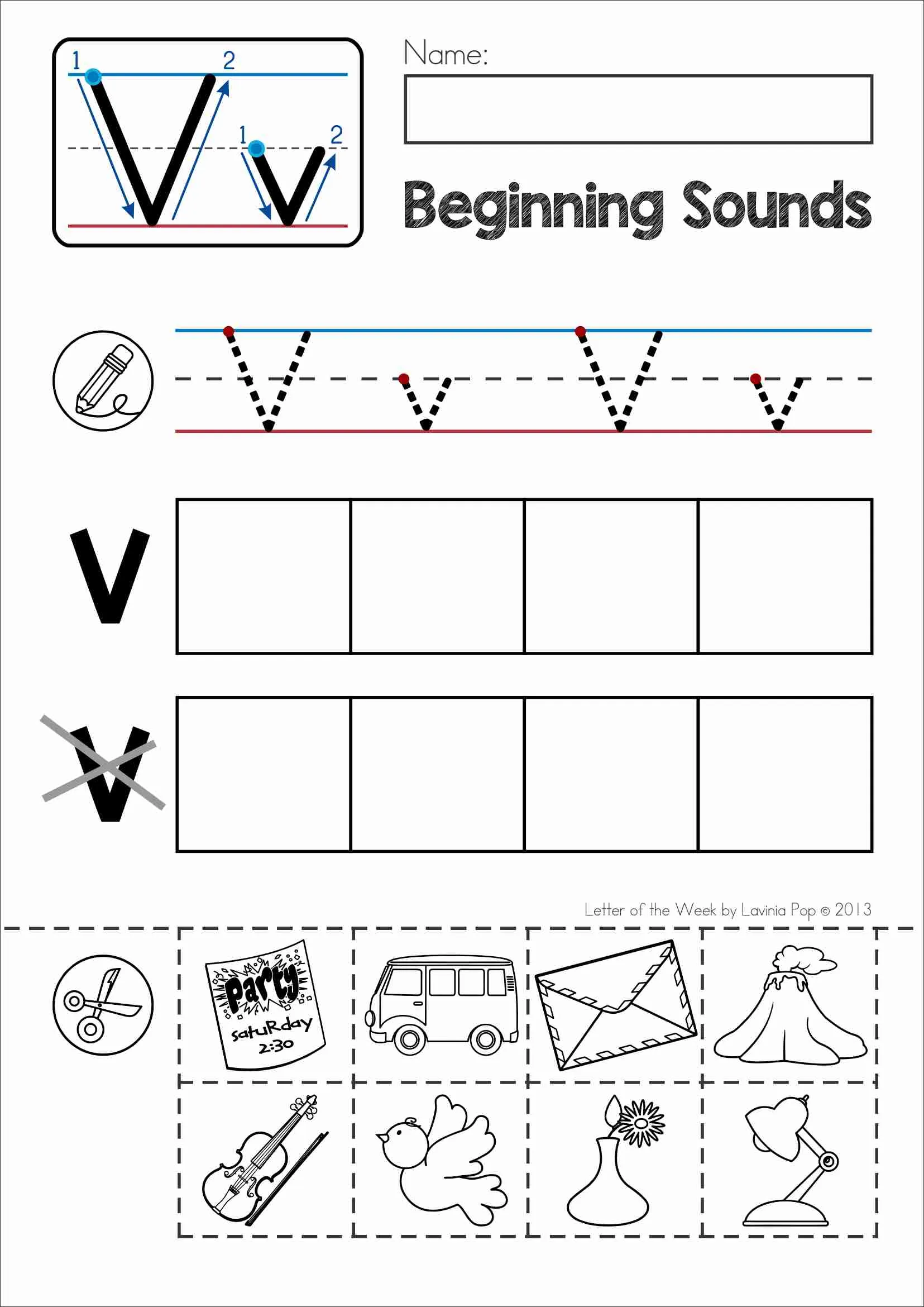 Phonics Letter Of The Week V Alphabet Worksheets Activities Phonics Letter Of The Week V Alphabet Worksheets Activities