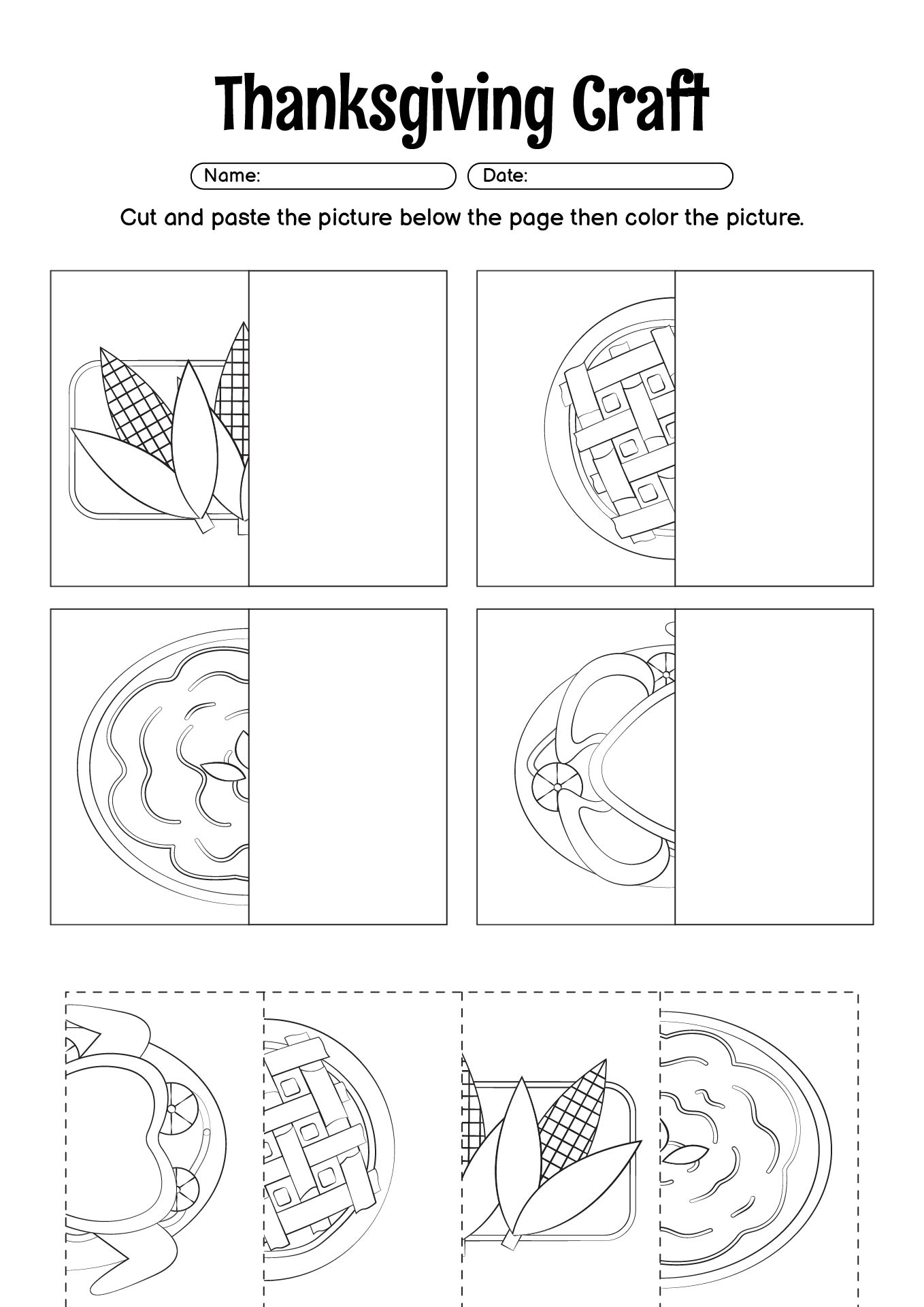 Post Color Cut And Paste Thanksgiving Worksheets 173241 Post Color Cut And Paste Thanksgiving Worksheets 173241
