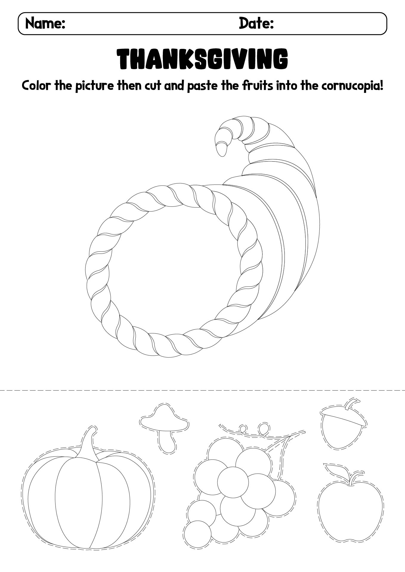 color cut and paste thanksgiving worksheets color cut and paste thanksgiving worksheets