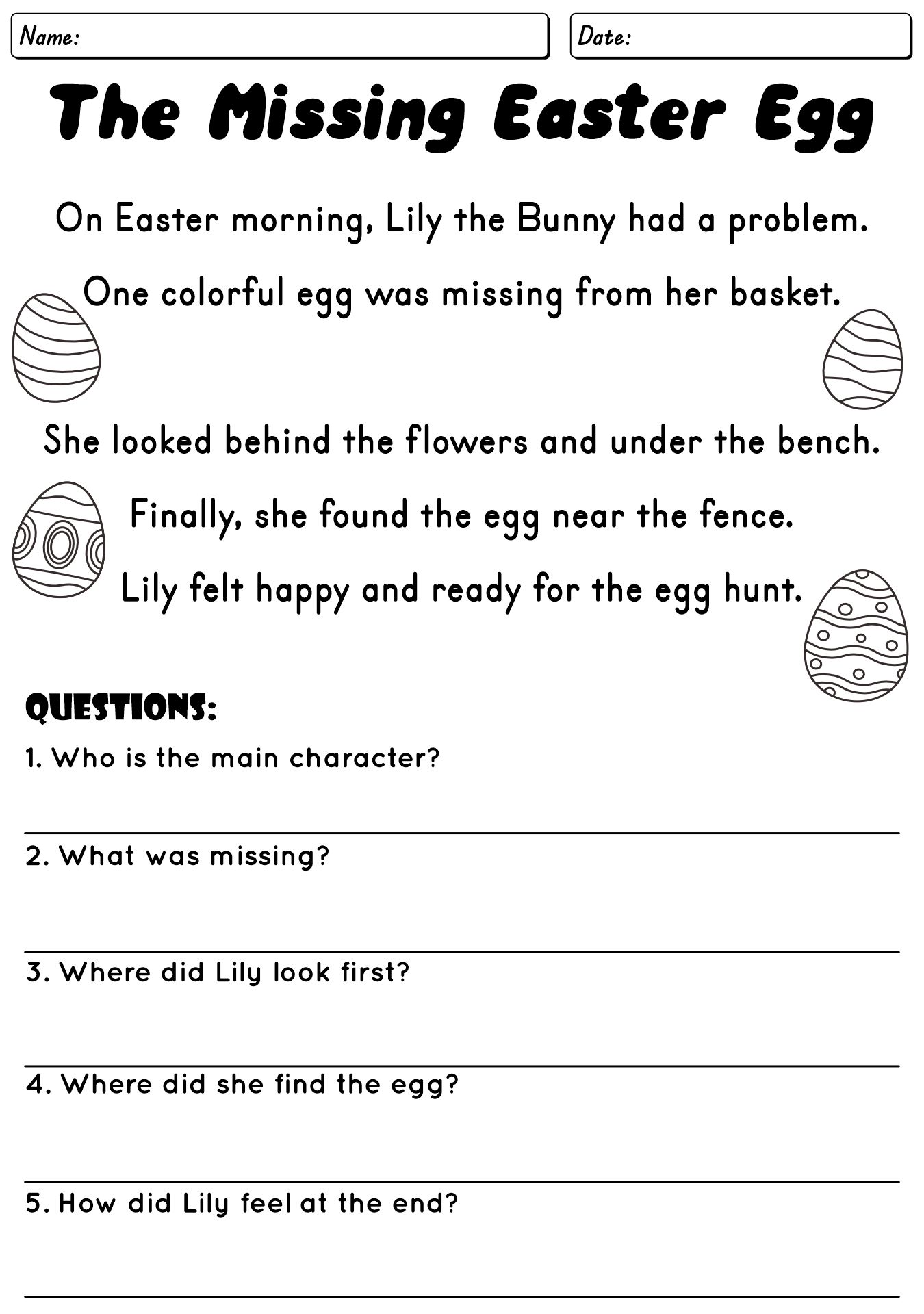 3rd grade easter worksheets