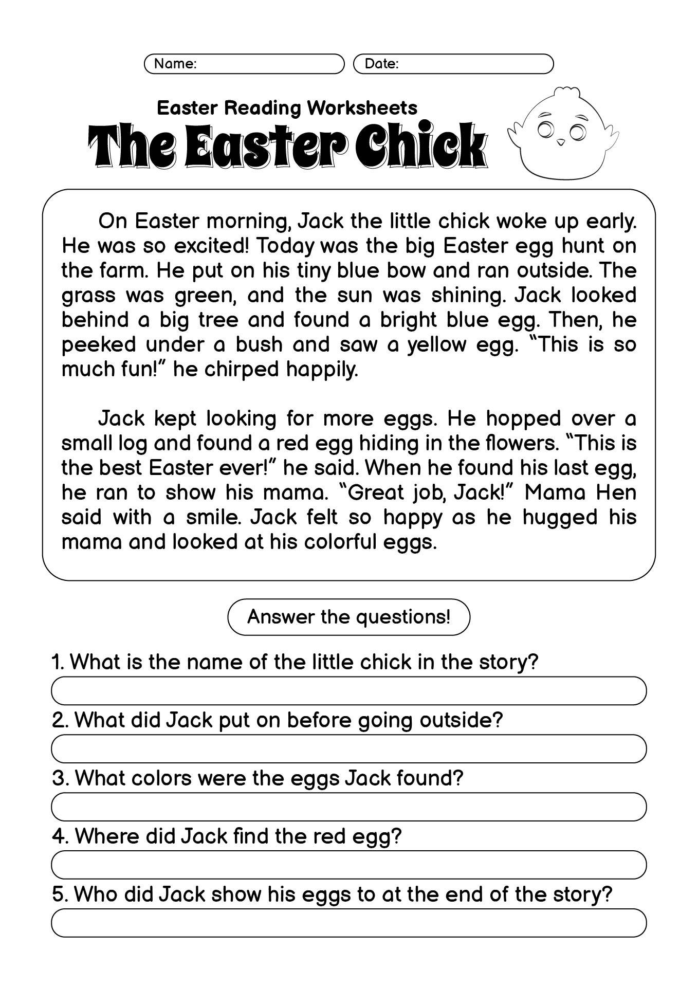 Post Easter Reading Worksheets 412581 Post Easter Reading Worksheets 412581