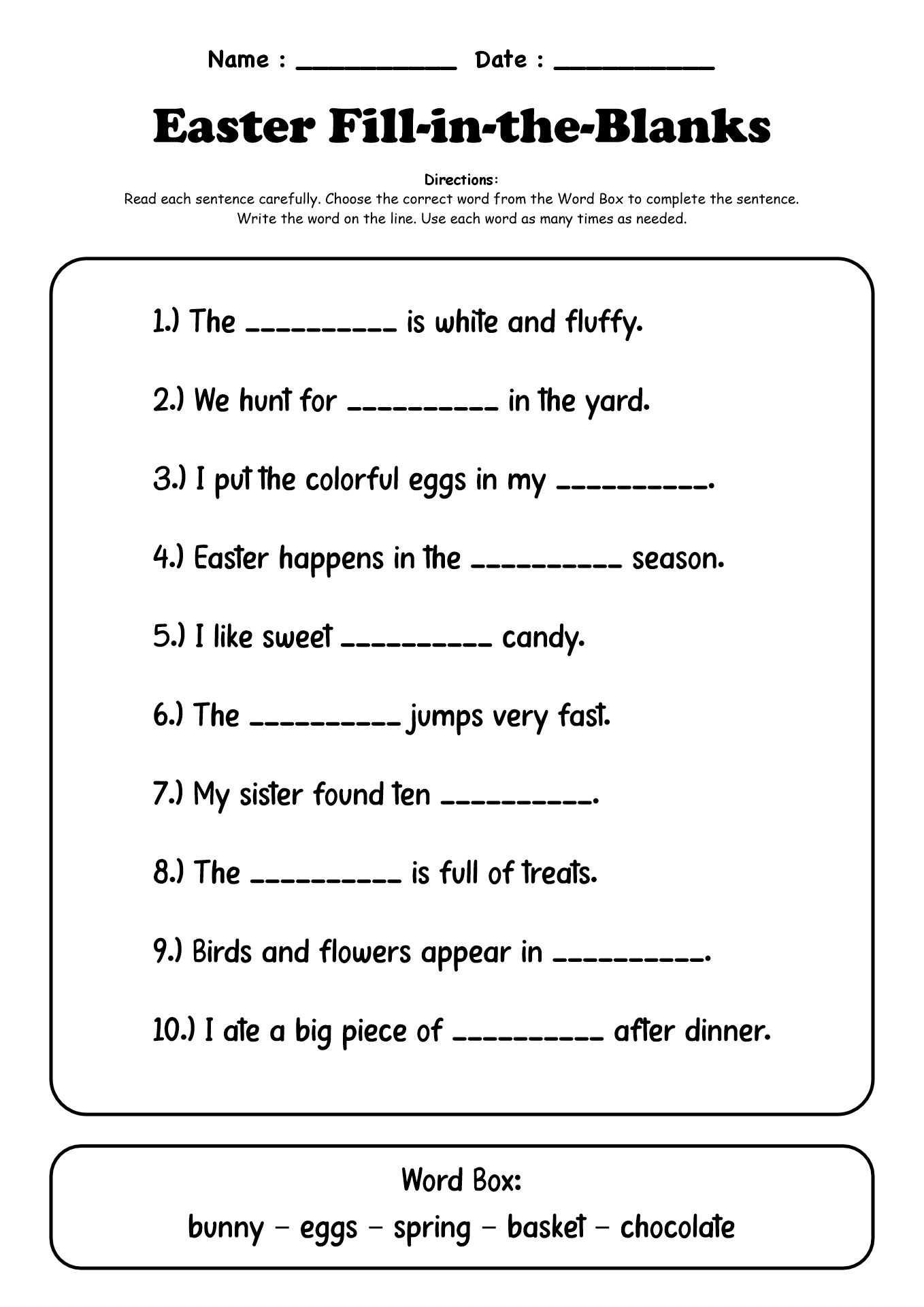 Post English Easter Worksheet 695818