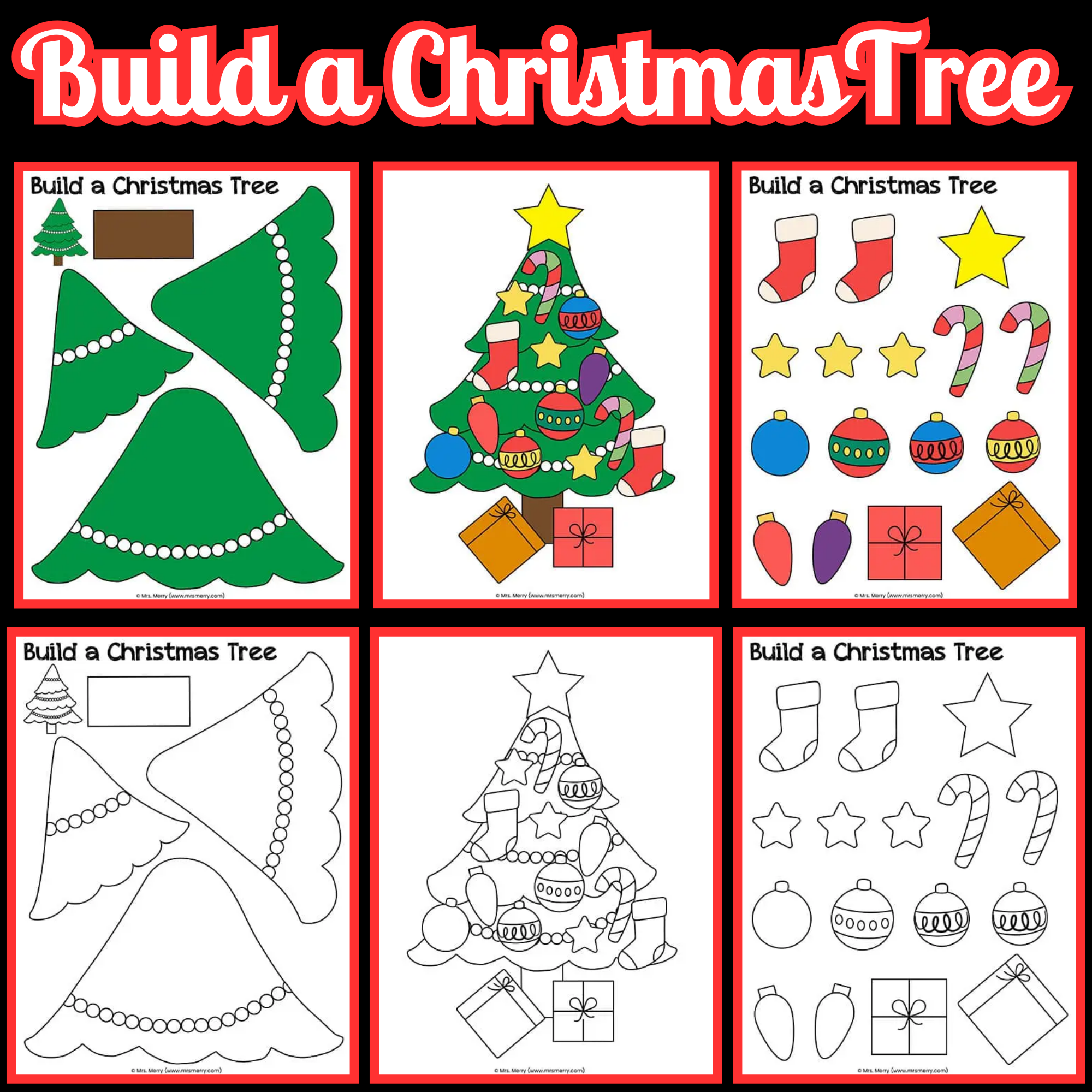 Printable Build A Christmas Tree Craftchristmas Worksheets Cut Paste Activity Printable Build A Christmas Tree Craftchristmas Worksheets Cut Paste Activity