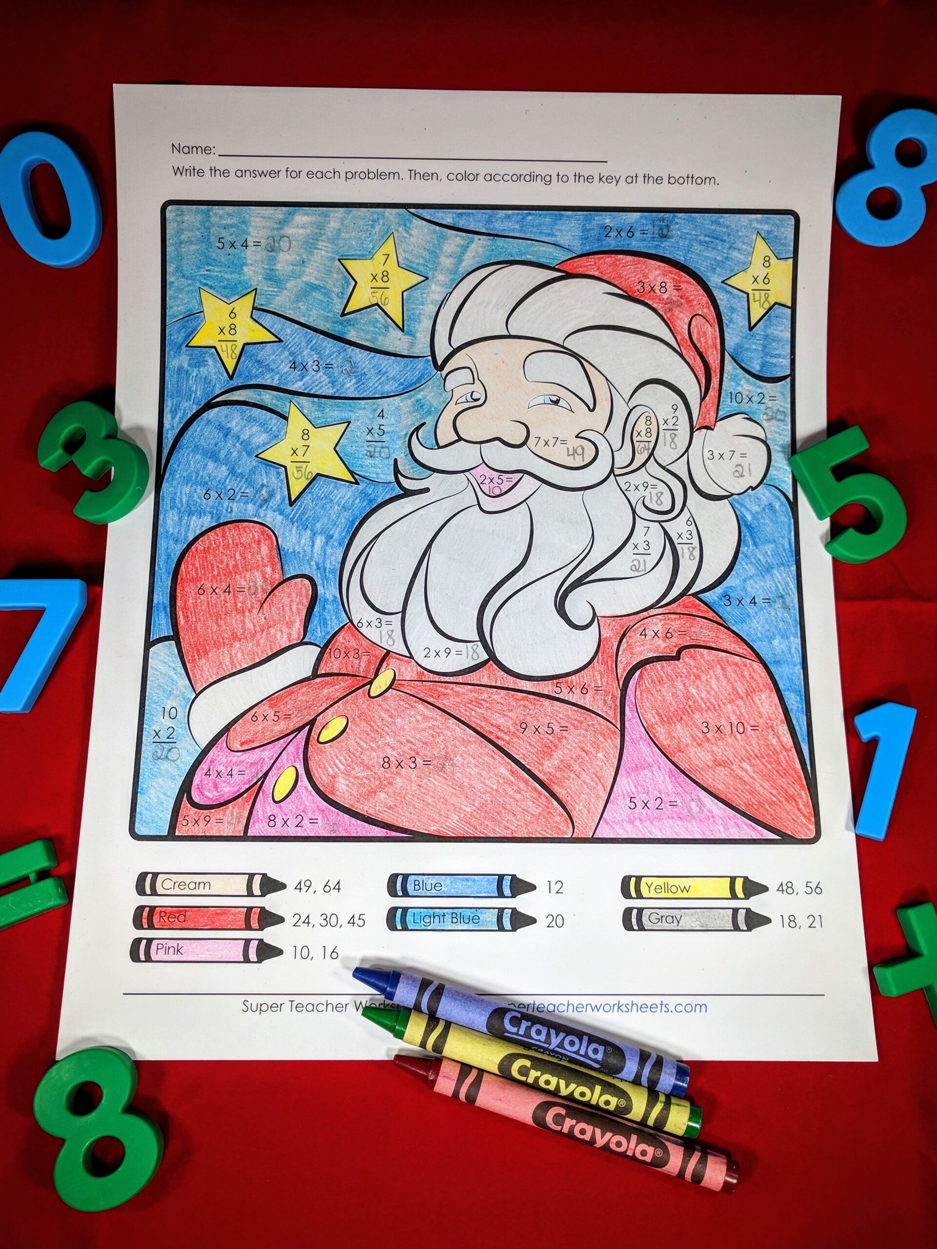 Pz Santa Math Mystery Picture