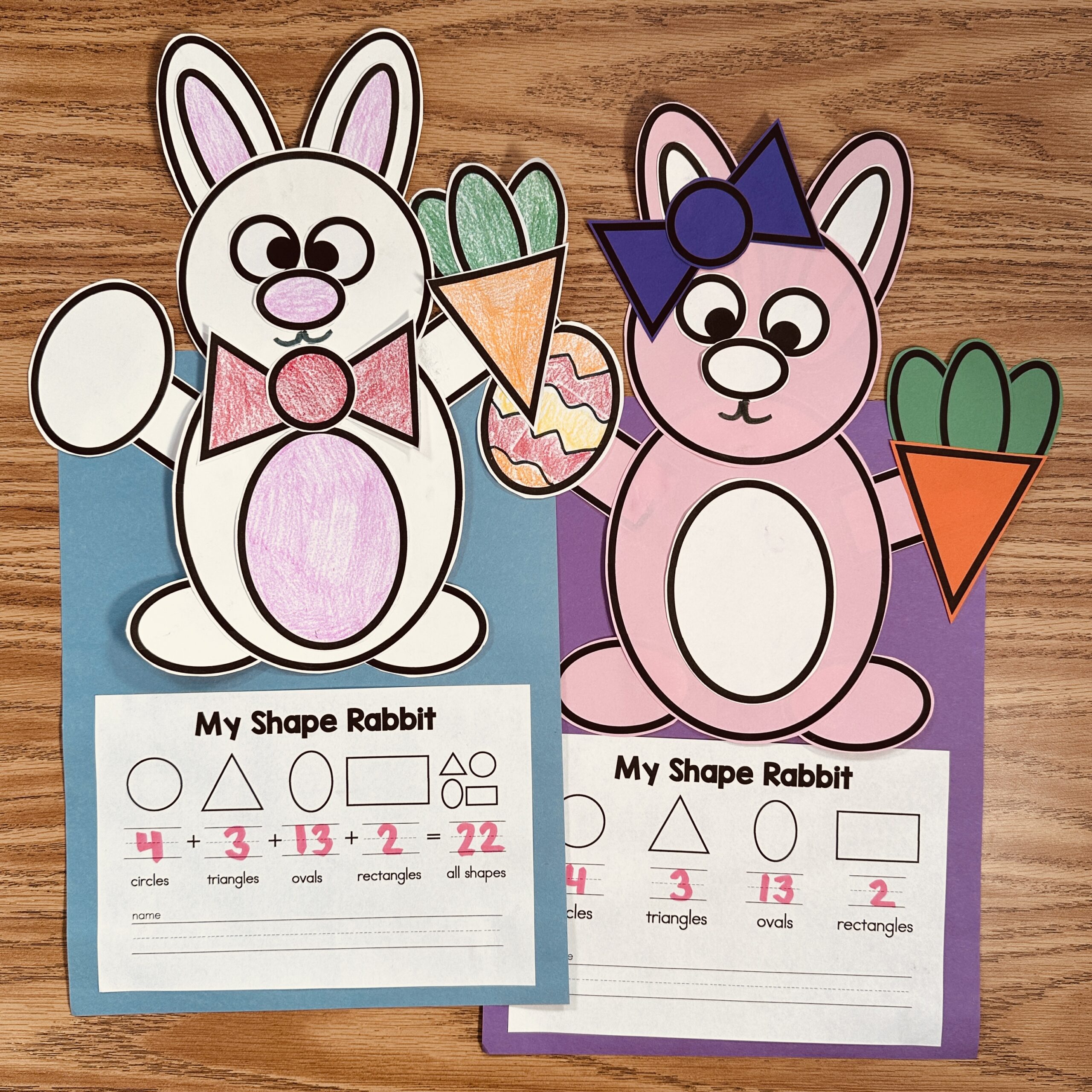 Shape Bunny Math Craft Shape Bunny Math Craft