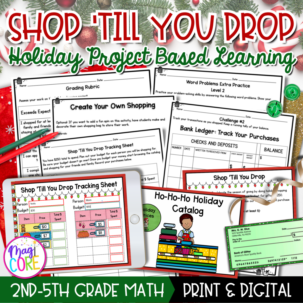 Shop Till You Drop Holiday Shopping Project Based Learning Printable Google Distance Learning