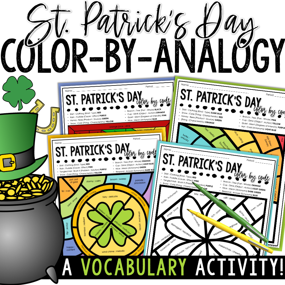 St Patricks Day Activity Color By Analogy