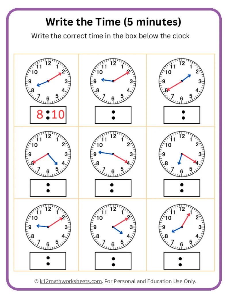 Telling Time Worksheets