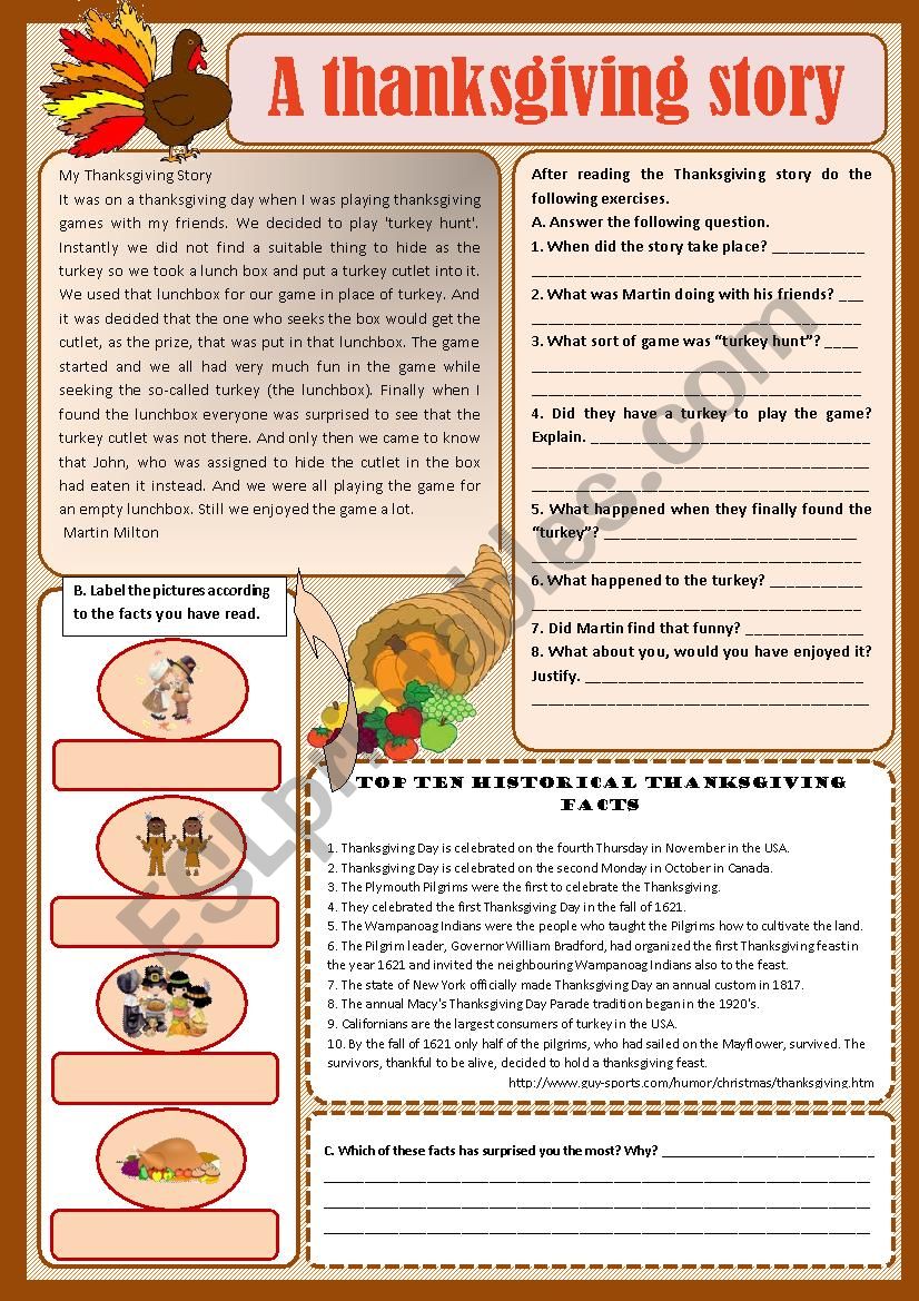 Text A Thanksgiving Story 647422