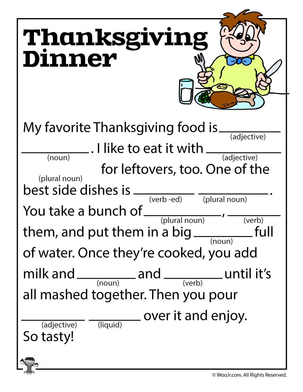 Thanksgiving Ad Libs