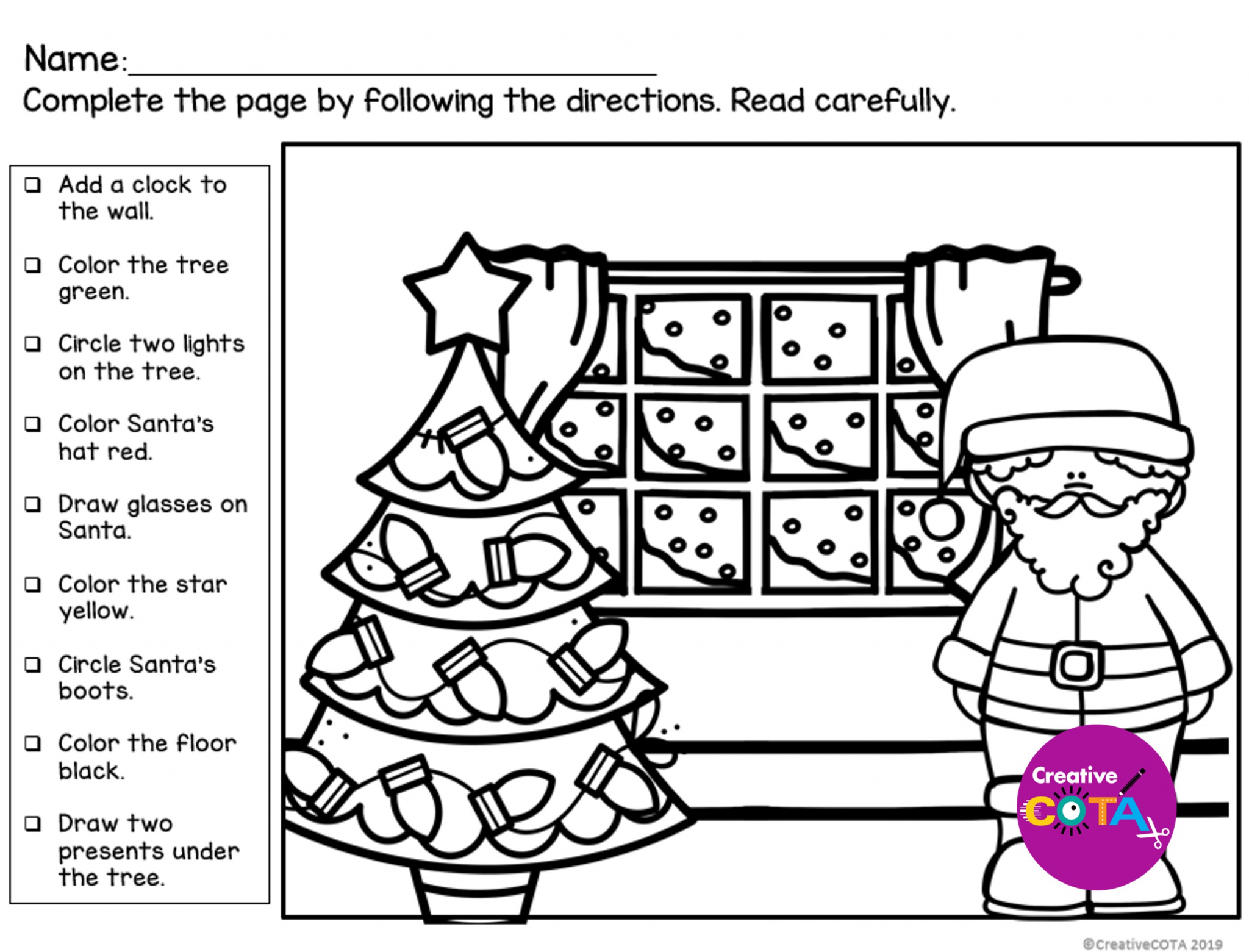 Thanksgiving And Christmas Following Directions